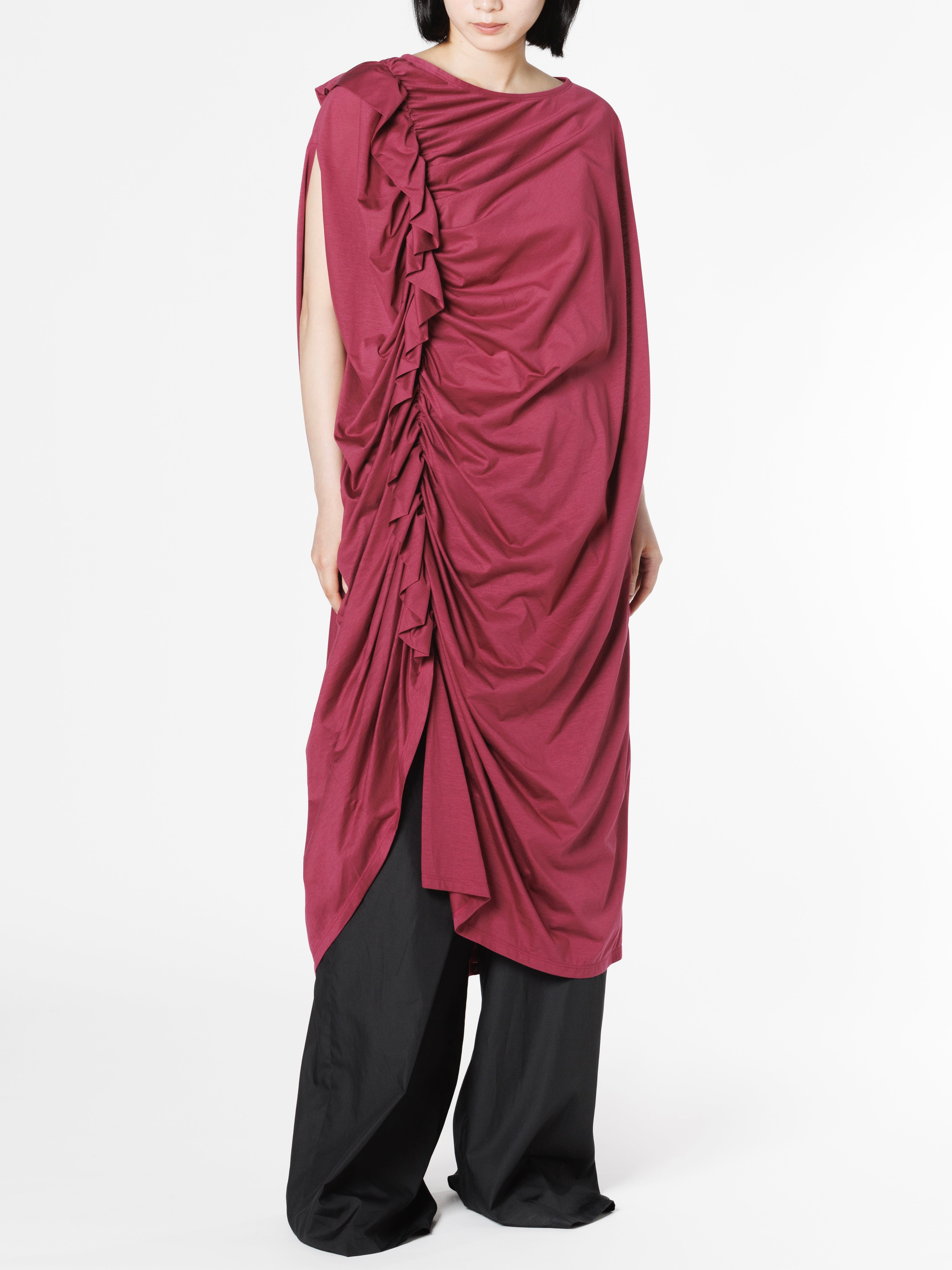 46G cotton jersey drape dress