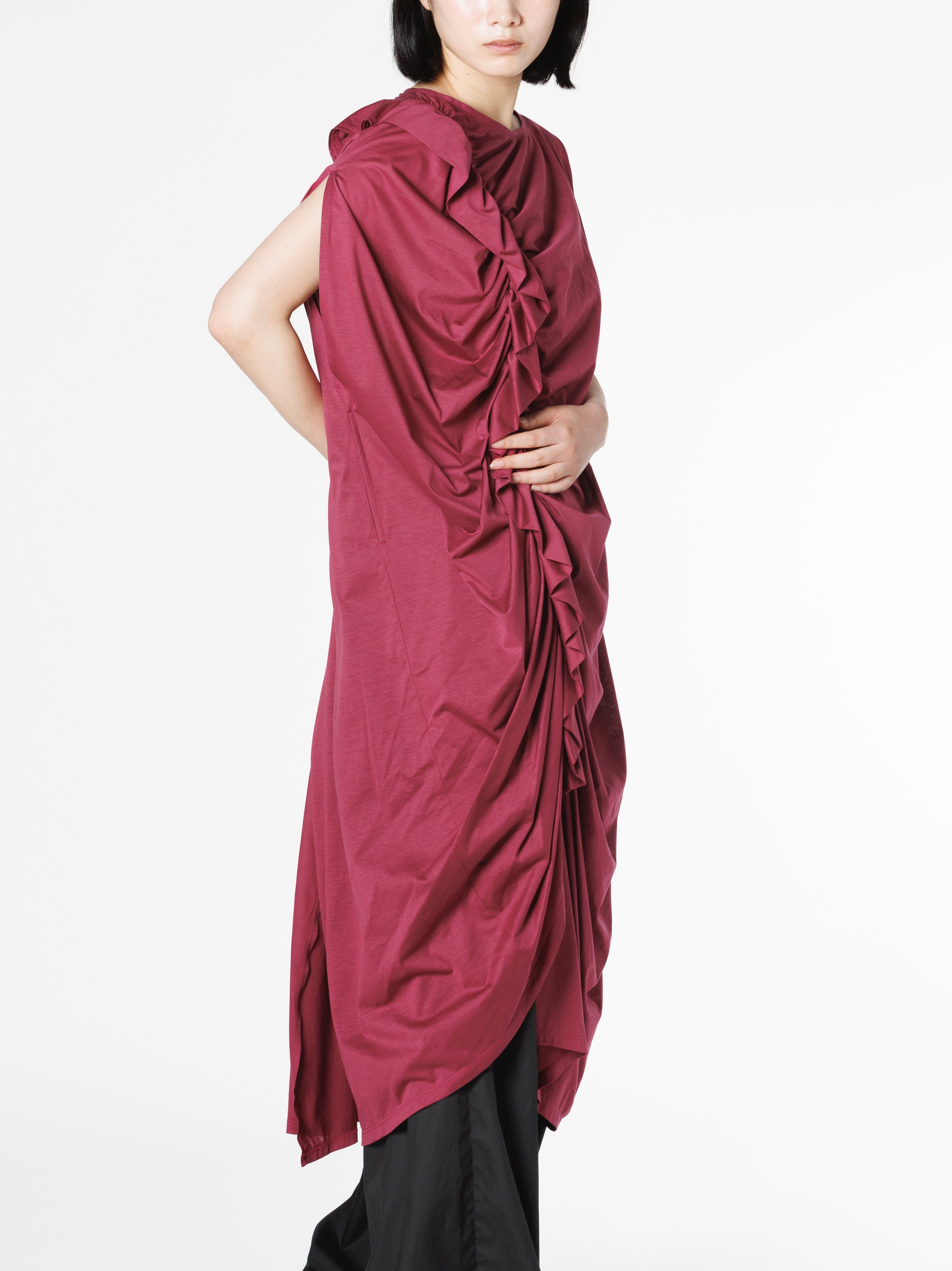 46G cotton jersey drape dress