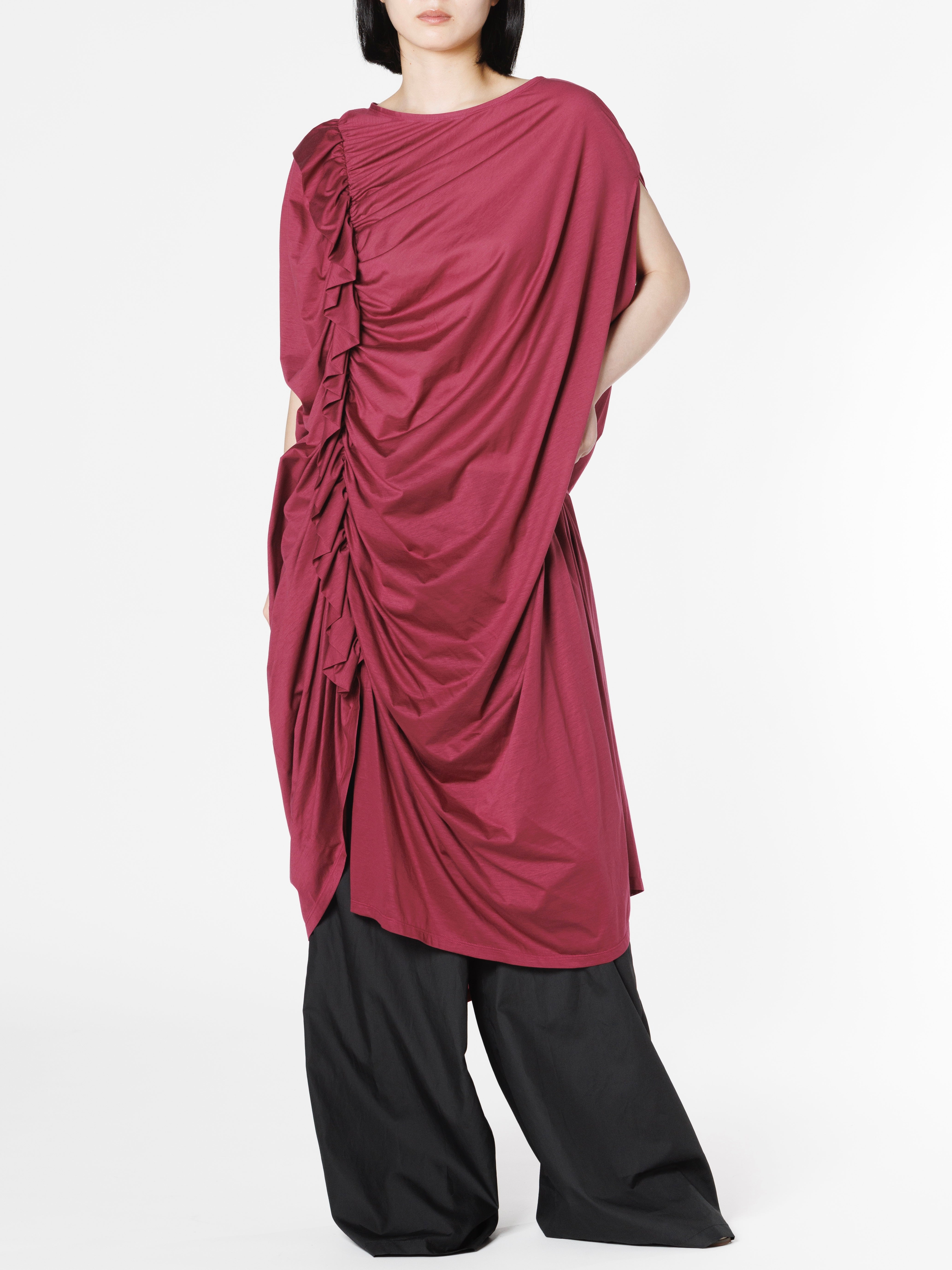 46G cotton jersey drape dress